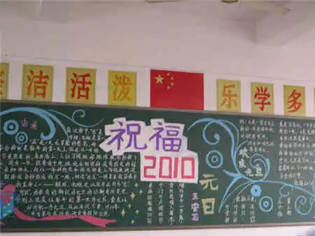 迎新年黑板报除夕的祝福
