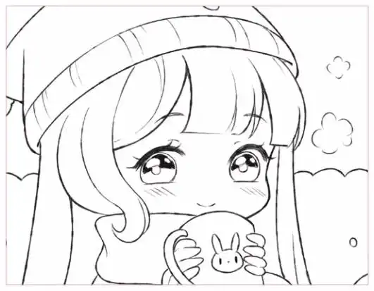 viso画背景框3分钟漫画教程q版漫画少女线稿,画完暖暖的