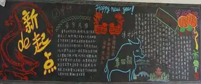 迎新年黑板报守岁