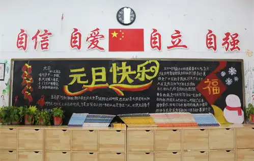 永嘉翔宇小学举行庆元旦,迎新年黑板报评比活动