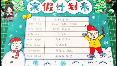 2022小学生寒假计划表,假期作息时间表,简单又好看的手抄报