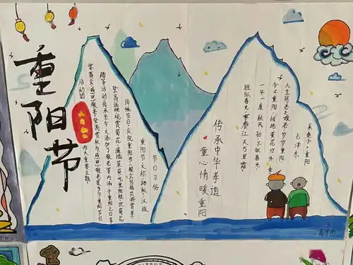 传承中华孝道童心情暖重阳我校举办重阳节主题手抄报展示活动