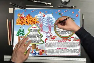 圣诞节小报平安夜手抄报新年素描电子小报图片模板下载
