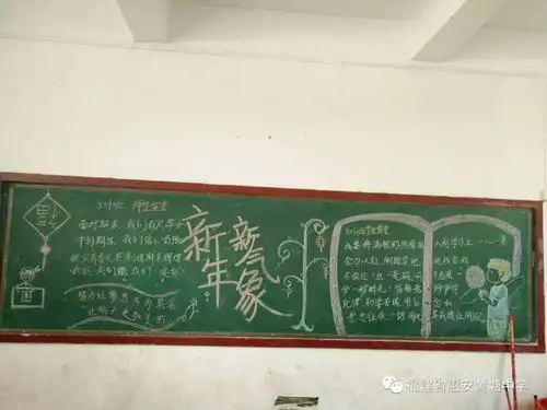 我校举行以迎新年,新气象为主题的黑板报评比活动