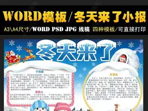 冬天来了小报下雪了手抄报电子小报边框模板图片下载