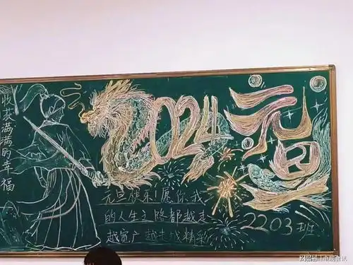 龙重登场合肥中科学校庆元旦迎新春黑板报展评