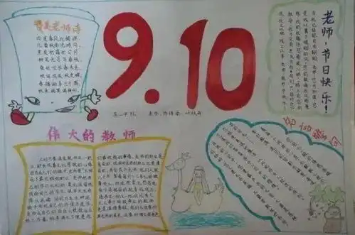 小学语文教师节手抄报框架参考,作业事半功倍