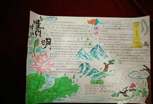 清明节主题创意儿童手抄报素材资料