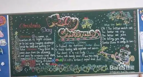 圣诞节黑板报怎样画