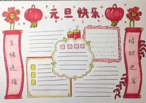 2020元旦精美手抄报模板素材合集,简单实用