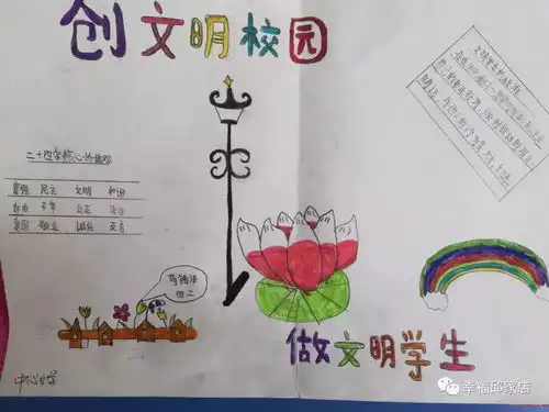 童画新时代手绘价值观邱家店镇开展社会主义核心价值观主题儿童画展示活动上