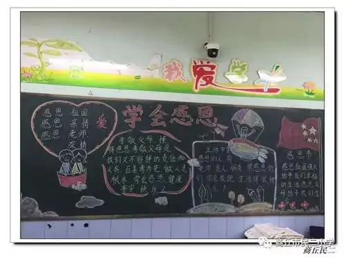 民二小学开展学会感恩黑板报评比