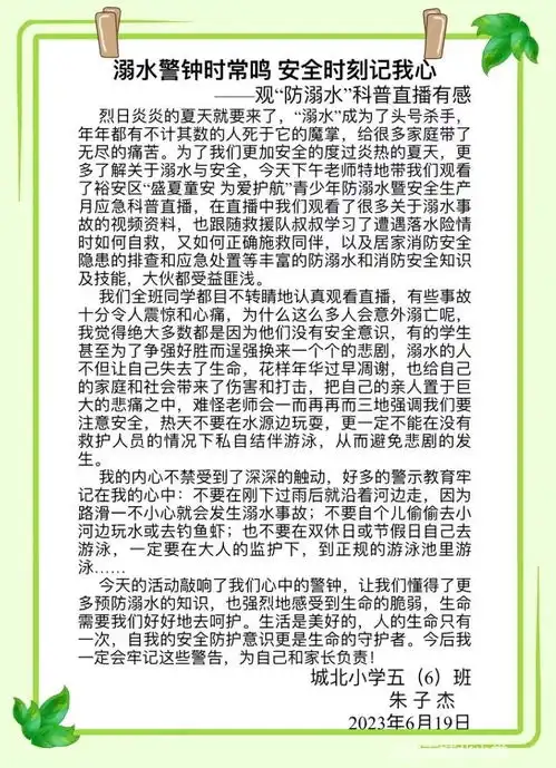 六安市城北小学开展防溺水安全教育系列活动