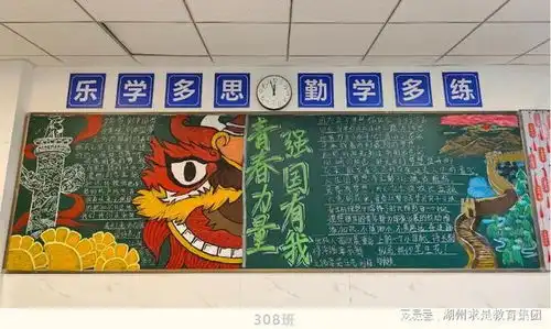 杭州新理想高中青春力量,强国有我高三十月主题板报评比