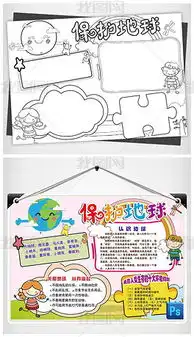 ps黑白线条涂色世界地球日小报保护地球环保手下载编号17655499爱护地球保护环境手抄报