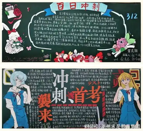 德清求是高中百日主题黑板报记高三主题黑板报评比活动