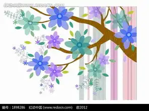 树枝上精美花朵花纹背景设计ai素材免费下载编号1898286红动网
