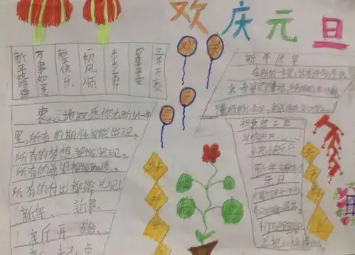 2020元旦精美手抄报模板素材合集,简单实用