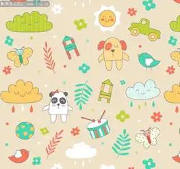 卡通动物花纹矢量图片