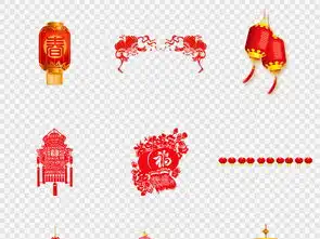 红色新年猪年灯笼装饰海报素材背景图片png