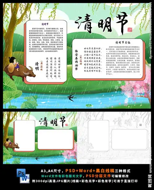清明节二十四传统节气小报图片