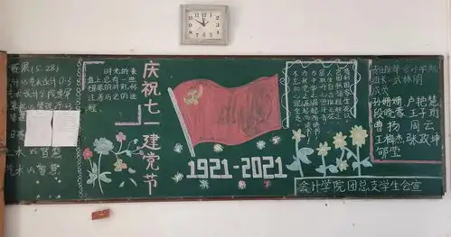 黑板报庆祝建党100周年冲刺期末考试