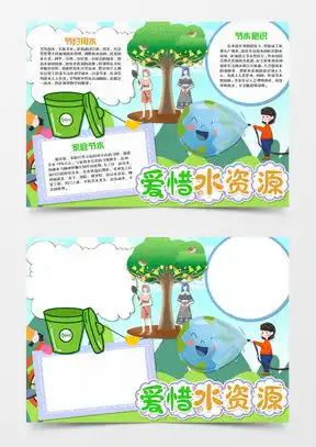 模板下载手抄报节约用水图片设计素材熊猫办公