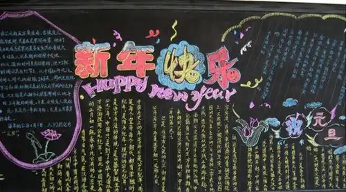 元旦黑板报元旦,祝你平安顺心