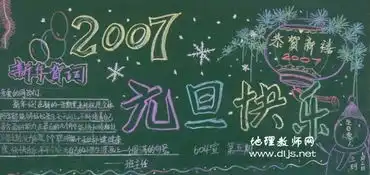 迎新年黑板报,庆祝元旦黑板报元旦黑板报黑板报大全
