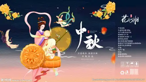 中秋节礼盒包装平面展开图设计图