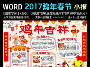 2017年春节小报新年鸡年年俗电子手抄报图片模板worddoc设计图下载元旦手抄报大全编号16037038