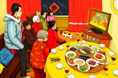 除夕到吃年夜饭,看春晚,贴对联...满满年味