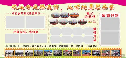 校运会板报照片排版设计图