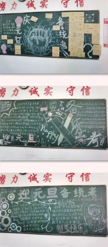 德清求是高中岁末将至,敬颂冬绥庆元旦,迎新年黑板报