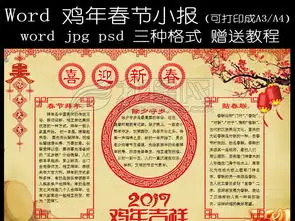 2017年鸡年春节新年电子小报手抄报模板图片worddoc设计图下载元旦手抄报大全编号16114198