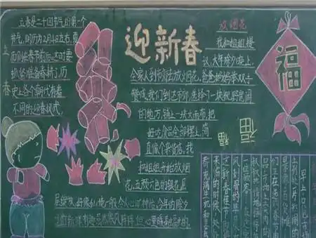 学生迎新年黑板报内容