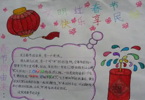 过春节手抄报设计过春节手抄报图片查字典板报网