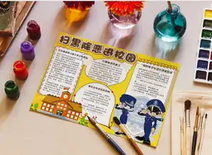 黄色简约卡通扫黑除恶小报word模板下载docx格式熊猫办公
