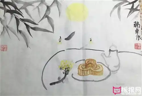 水墨中国风中秋节手抄报版面设计图大全