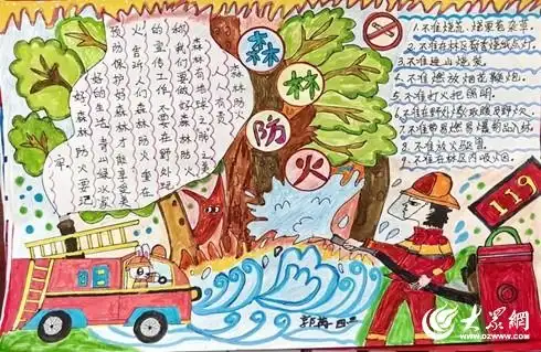 沂南县大庄镇中心小学开展森林防火校园宣传教育活动