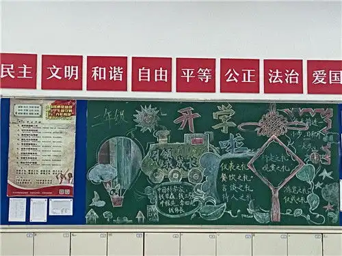 育英实验新学期新气象开学板报绘新章