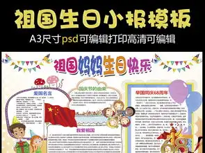 祖国妈妈生日快乐国庆小报花边模板图片素材国庆节手抄报大全psd下载95.09mb节日手抄报