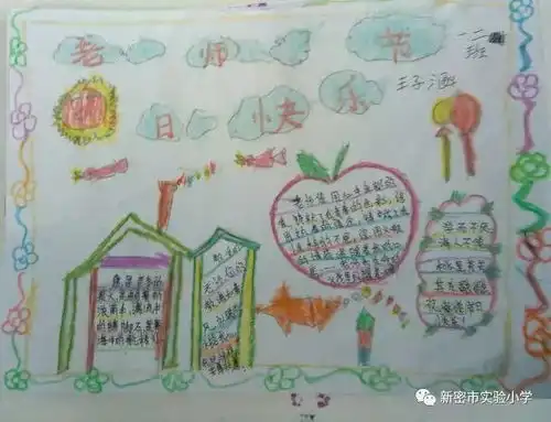 2017年新密市实验小学第三个班主任节,一二班宝贝们手抄报优秀作品展示