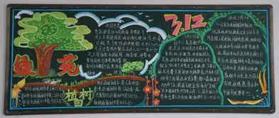 植树节黑板报望天树