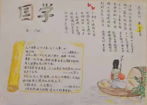 当国学遇上至善学子高一语文开展继承传统,弘扬国学手抄报活动