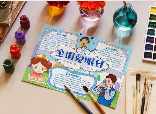 全国爱眼日保护视力爱护眼睛小报手抄报模版word模板下载熊猫办公