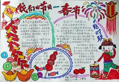 春节手抄报修边装饰
