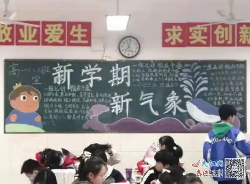 学期伊始春阳起板报立志气象新九江一中开展新学期新气象主题黑板报评比活动图