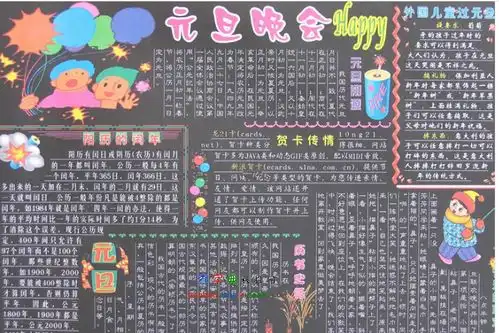 关于元旦晚会的黑板报设计关于元旦晚会的黑板报图片查字典板报网