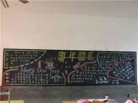迎新年黑板报明天更精彩